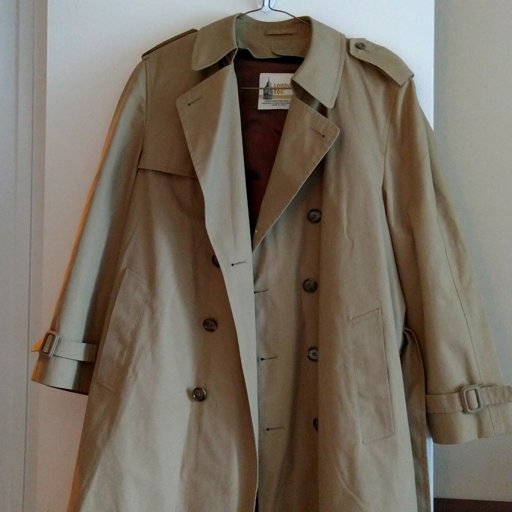 London Fog Wamsutta Trench Coat with removable Faux Fur Liner
